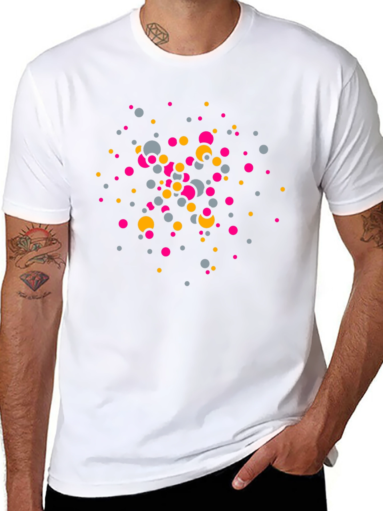 Abstract Dots Black T-Shirt