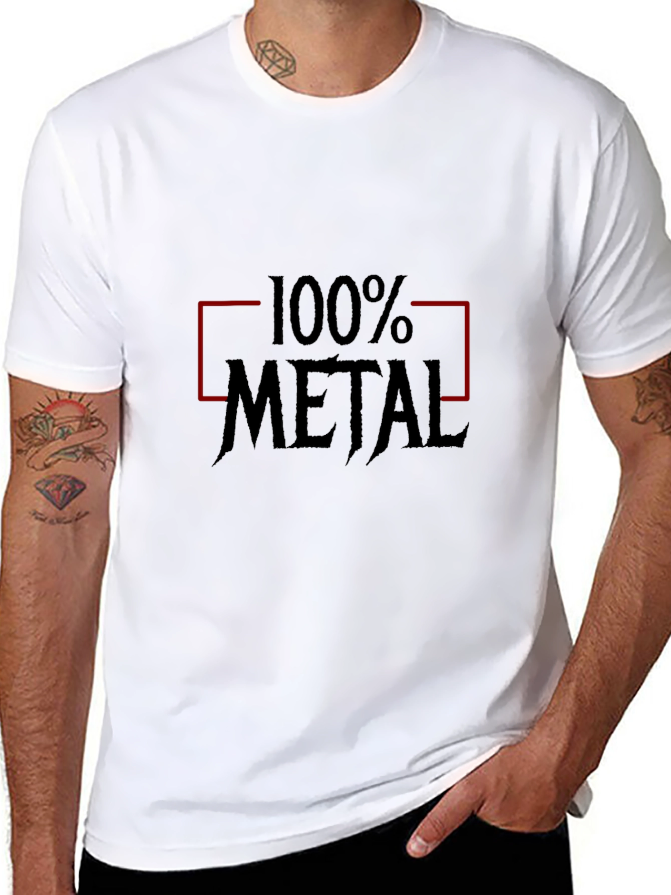 100% Metal Graphic Tee - Black