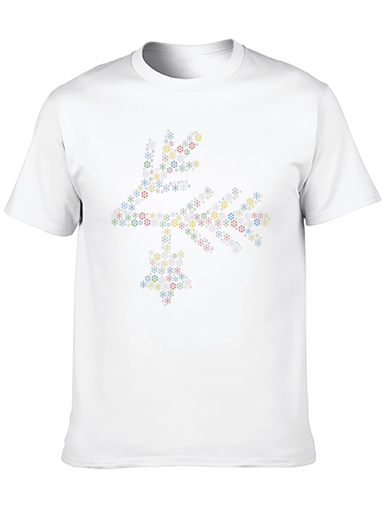 Geometric Snowflake Pattern Black T-Shirt