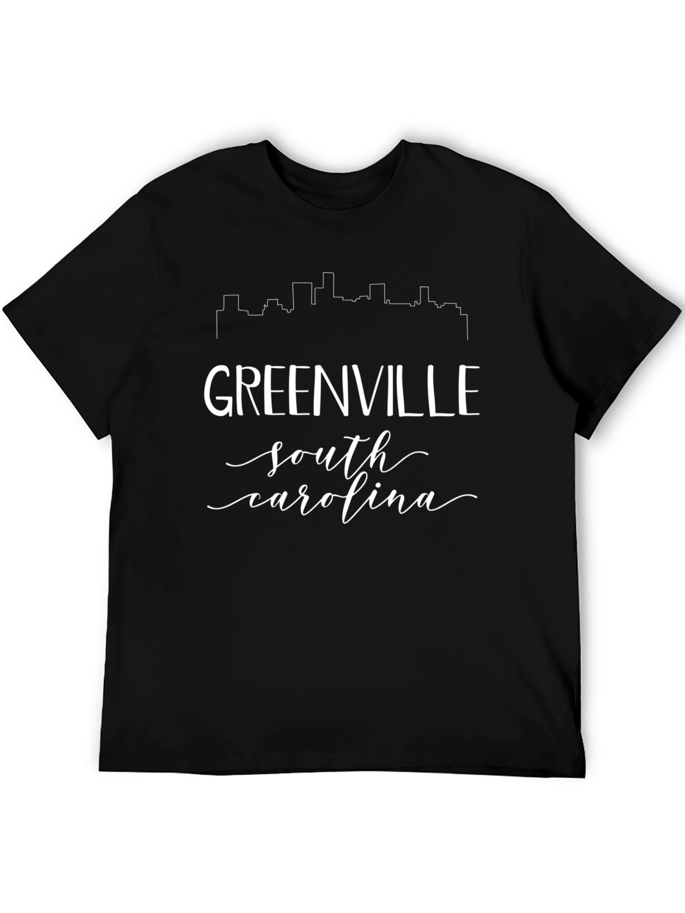 Greenville SC Skyline Graphic Tee - Unisex Black T-Shirt