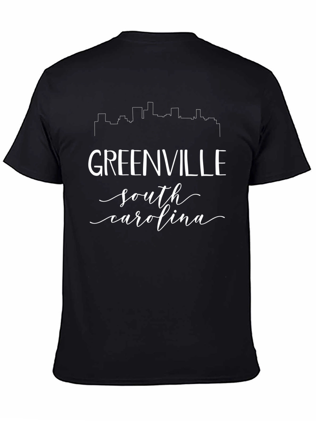 Greenville SC Skyline Graphic Tee - Unisex Black T-Shirt