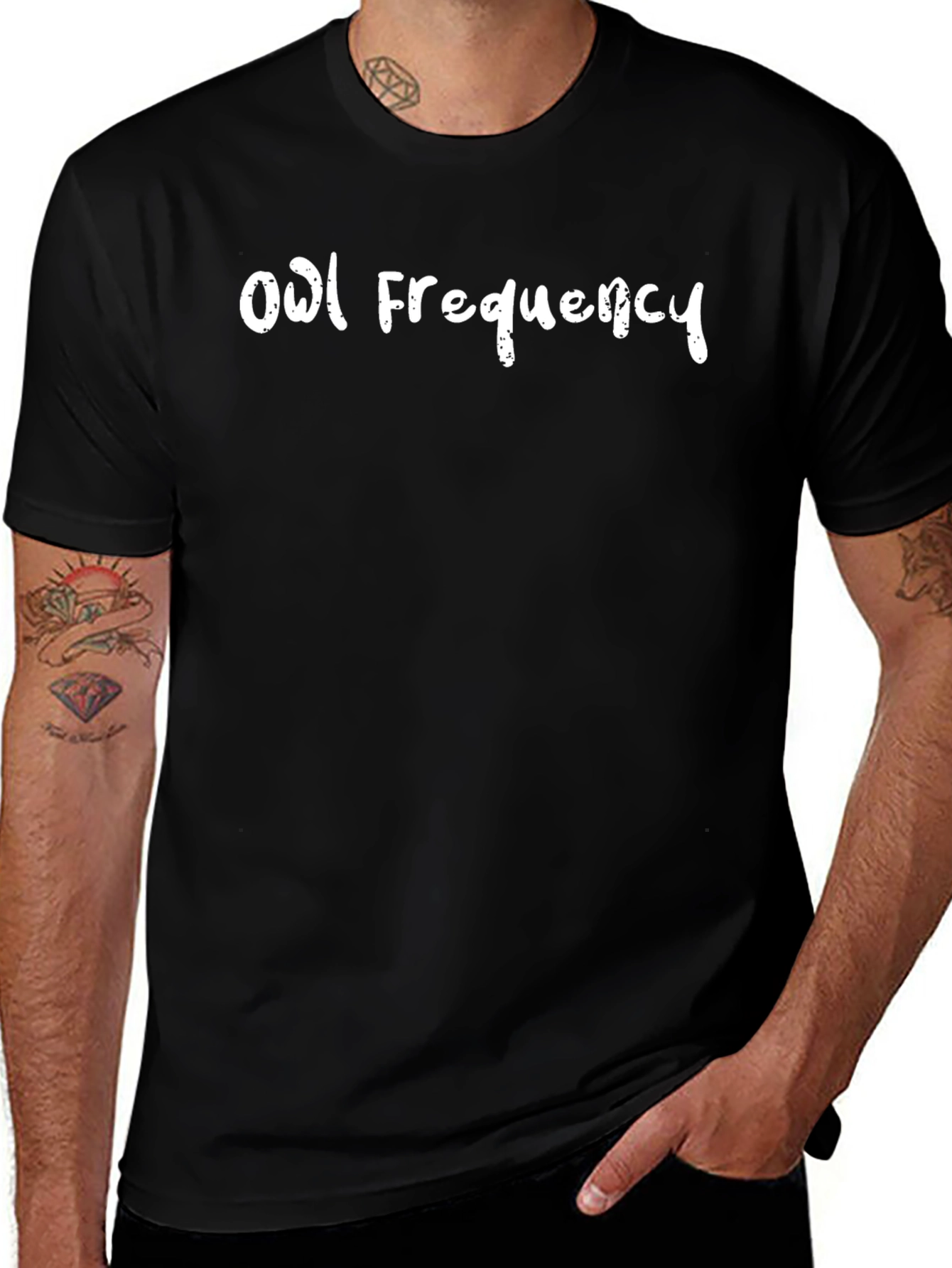 Owl Frequency Black T-Shirt