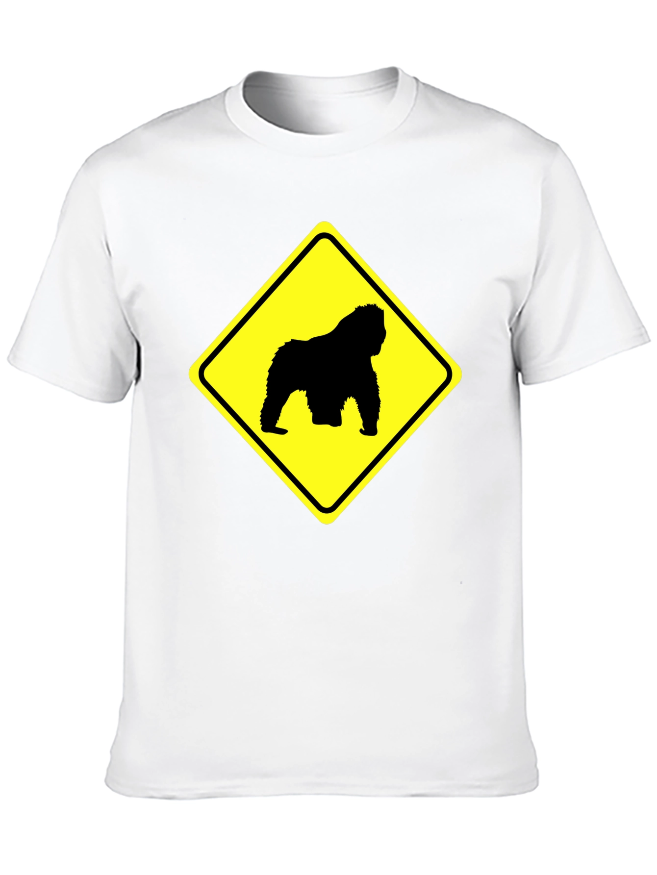 Gorilla Crossing Black T-Shirt - Funny Novelty Tee