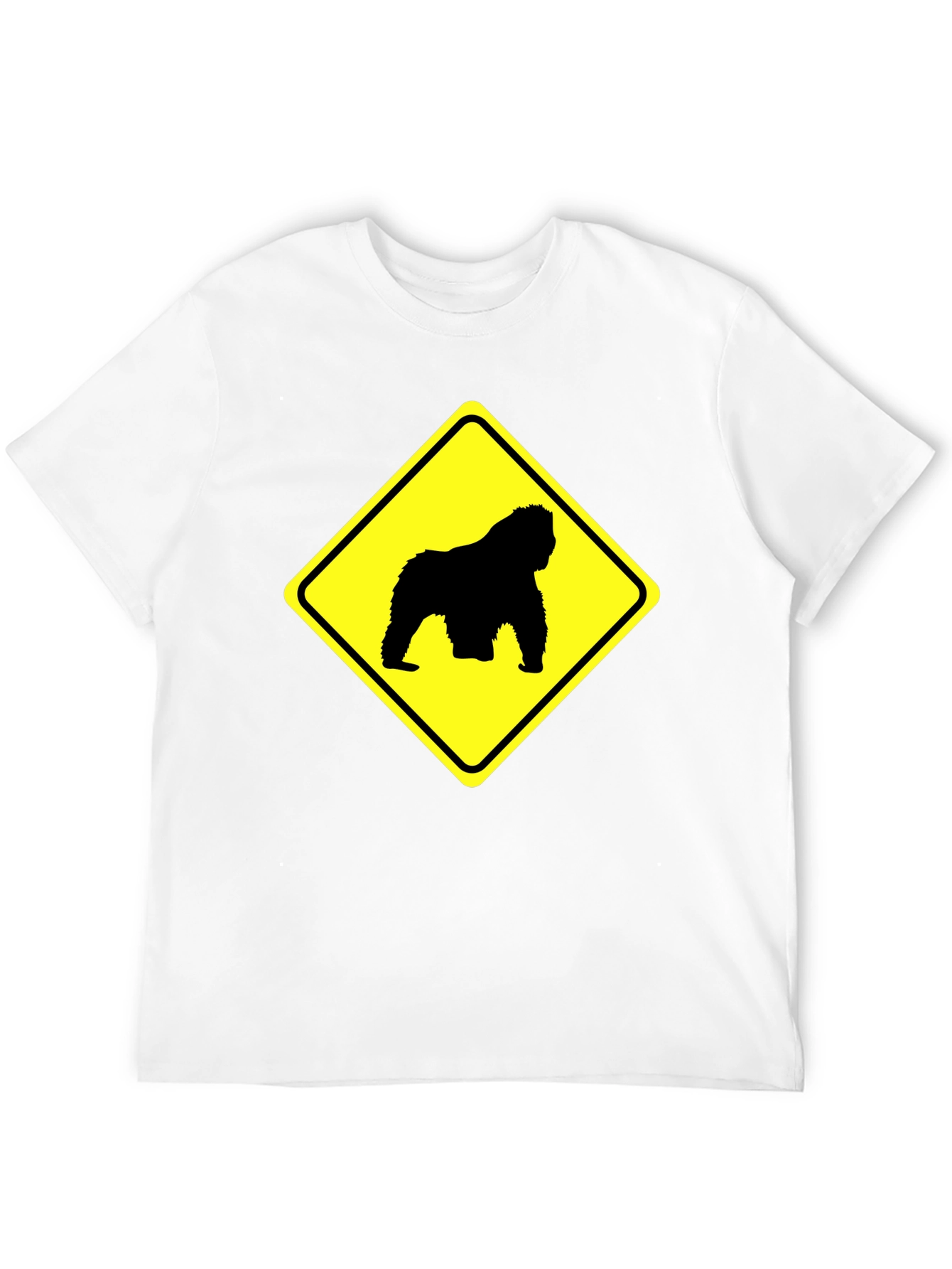 Gorilla Crossing Black T-Shirt - Funny Novelty Tee