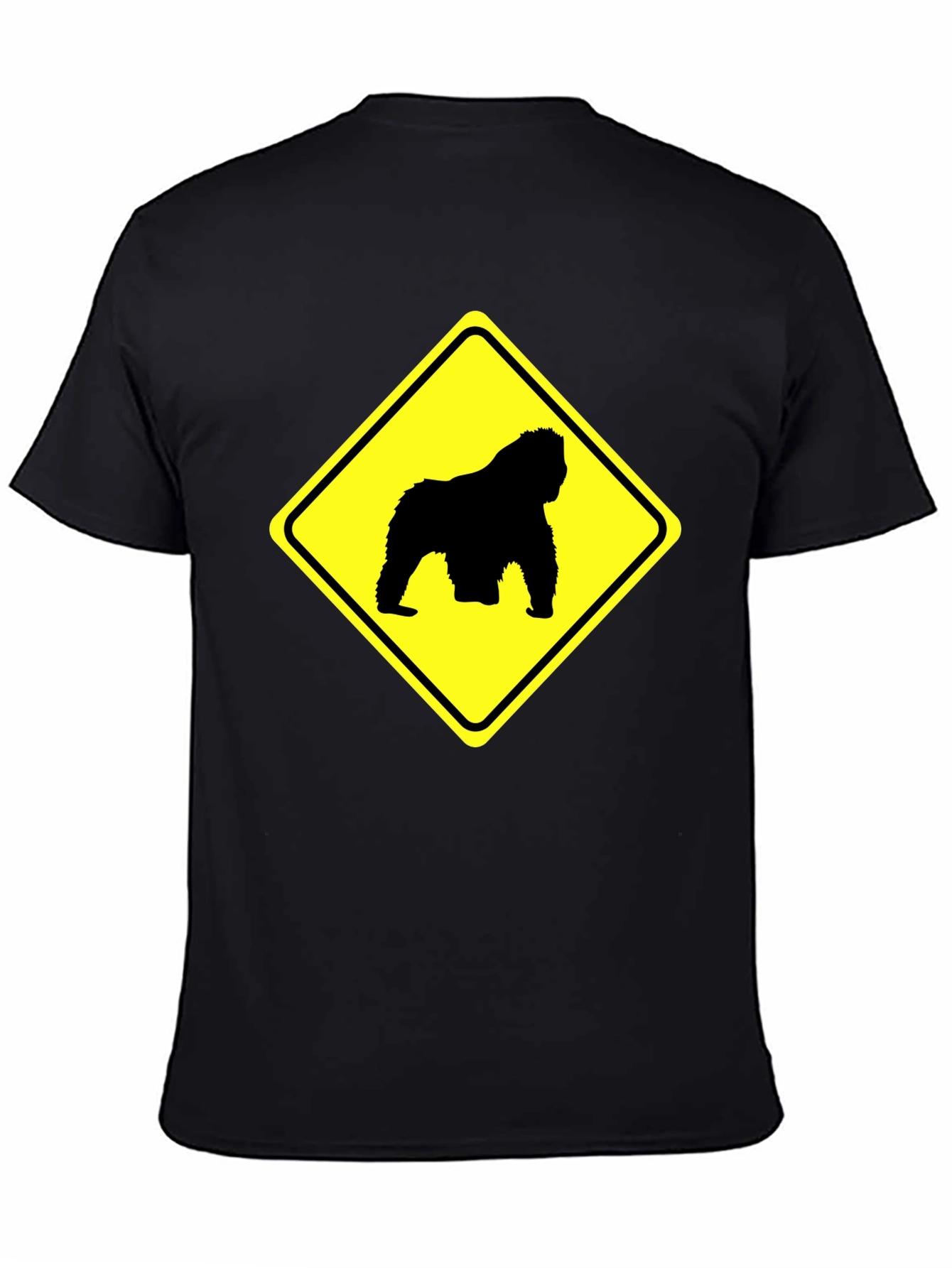 Gorilla Crossing Black T-Shirt - Funny Novelty Tee