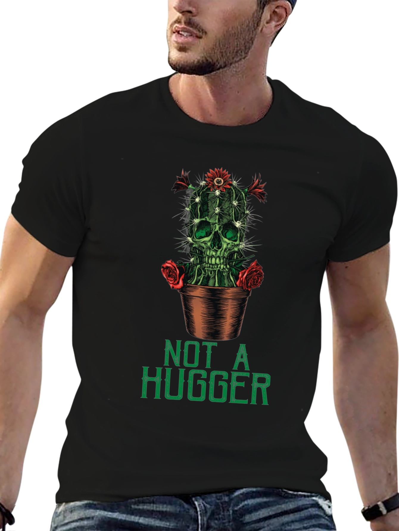 Not a Hugger Cactus Skull Graphic Tee