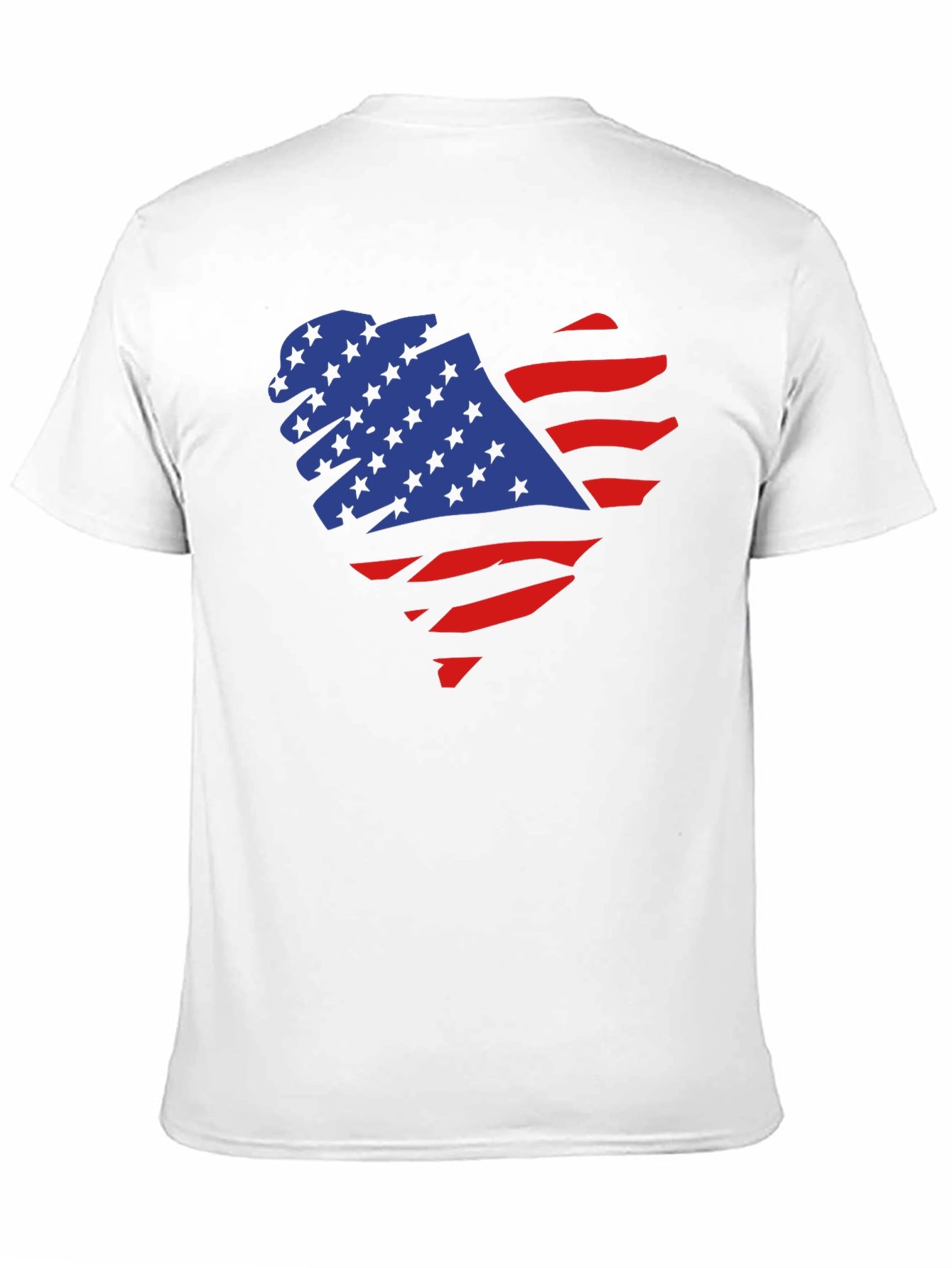 American Flag Heart Graphic Black T-Shirt