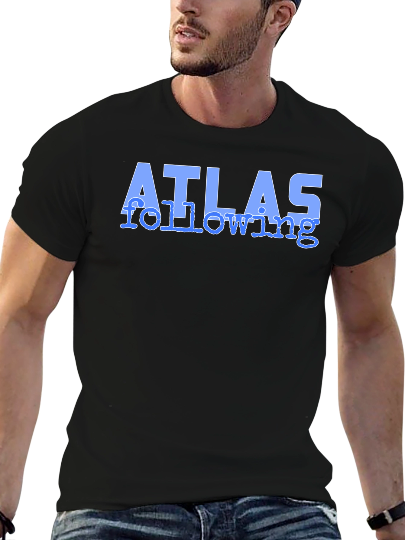 Atlas Following Graphic Tee - Soft Black Cotton