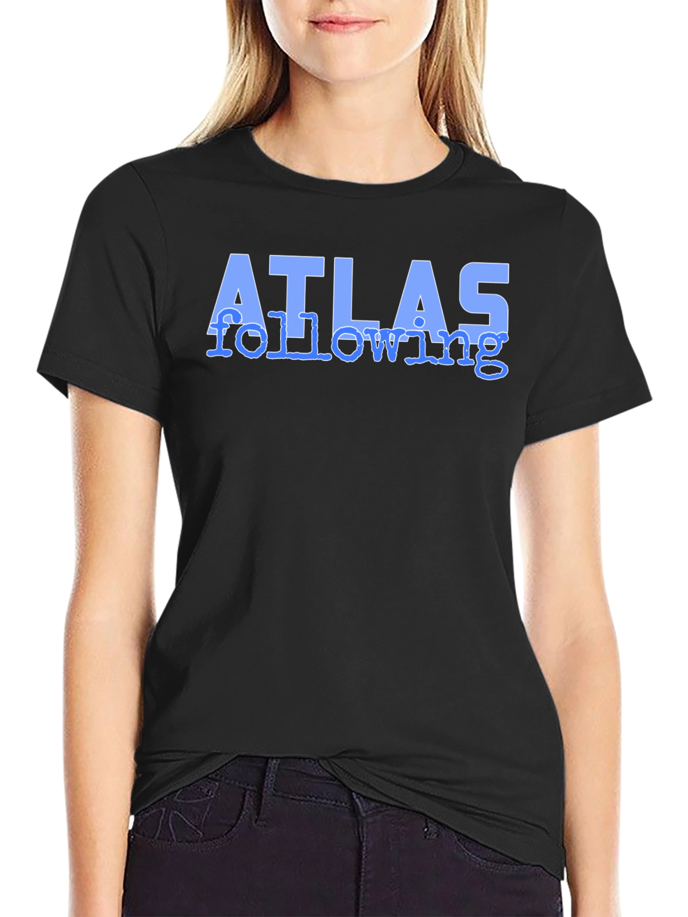Atlas Following Graphic Tee - Soft Black Cotton