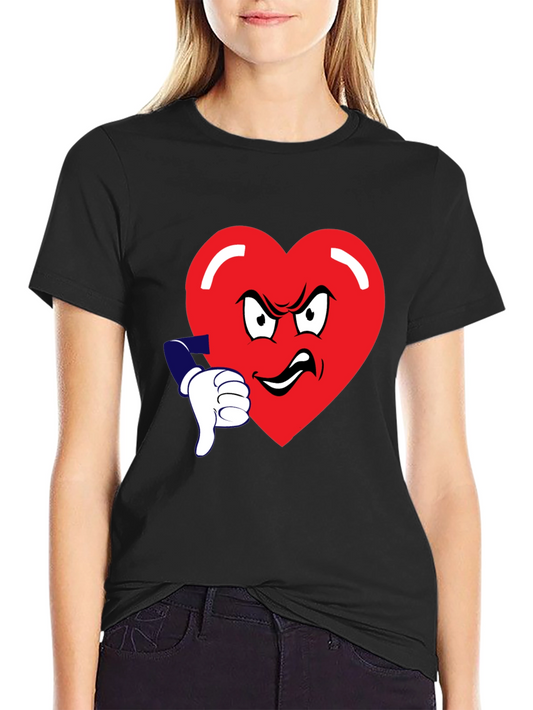 Grumpy Heart Thumbs Down Graphic Tee