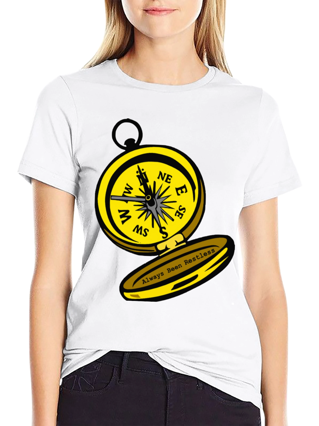 Always Been Restless Compass Graphic T-Shirt