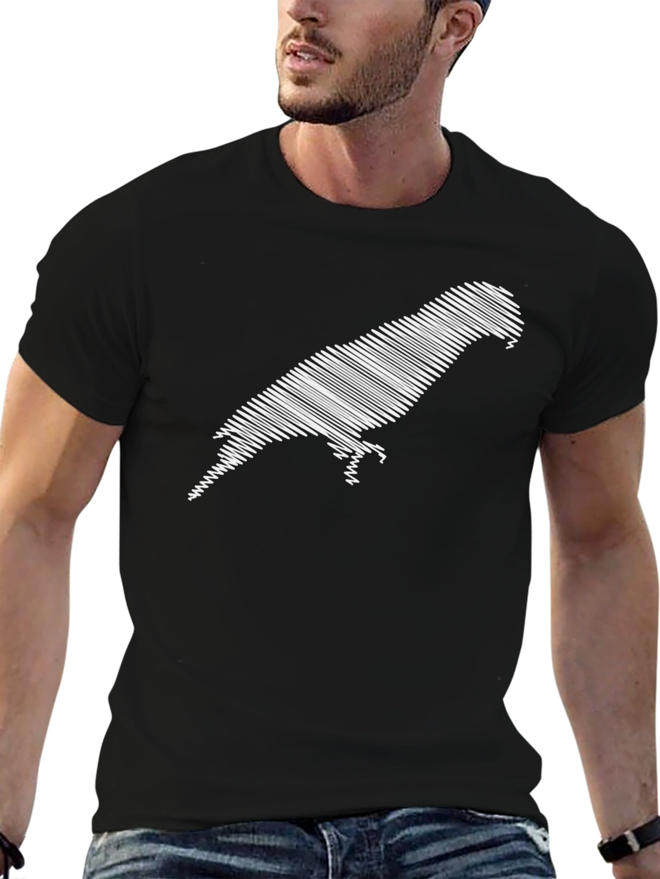 Parrot Silhouette Graphic Tee - Black