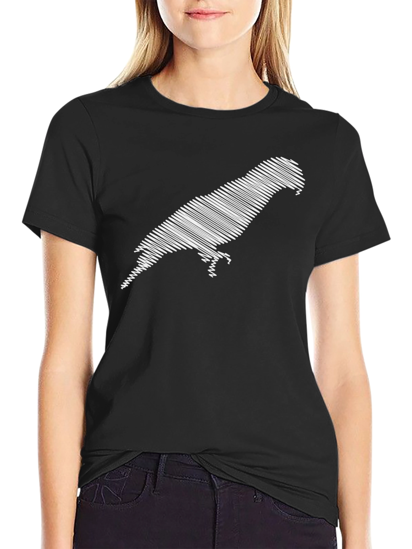 Parrot Silhouette Graphic Tee - Black