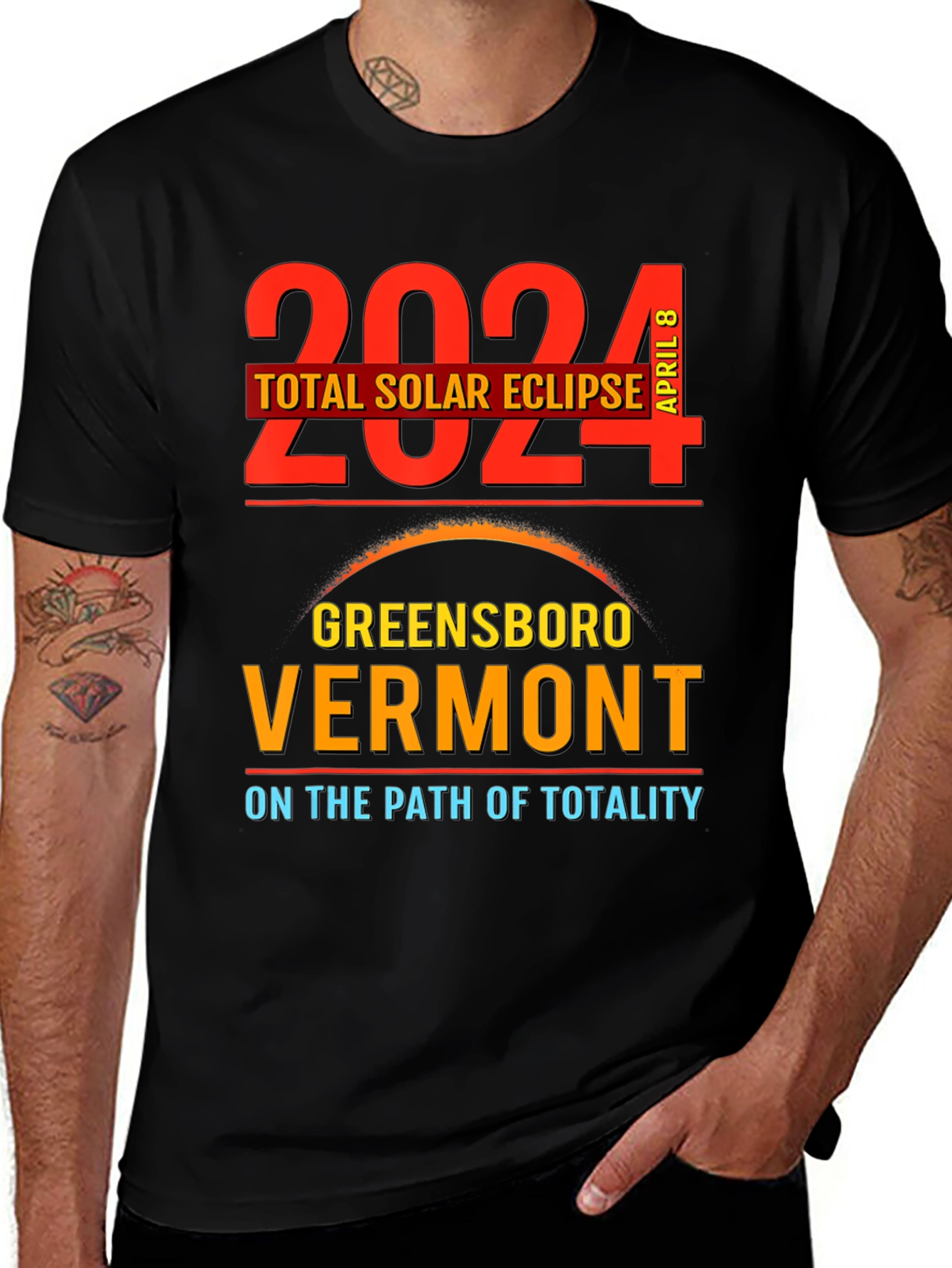 2024 Total Solar Eclipse Greensboro Vermont T-Shirt