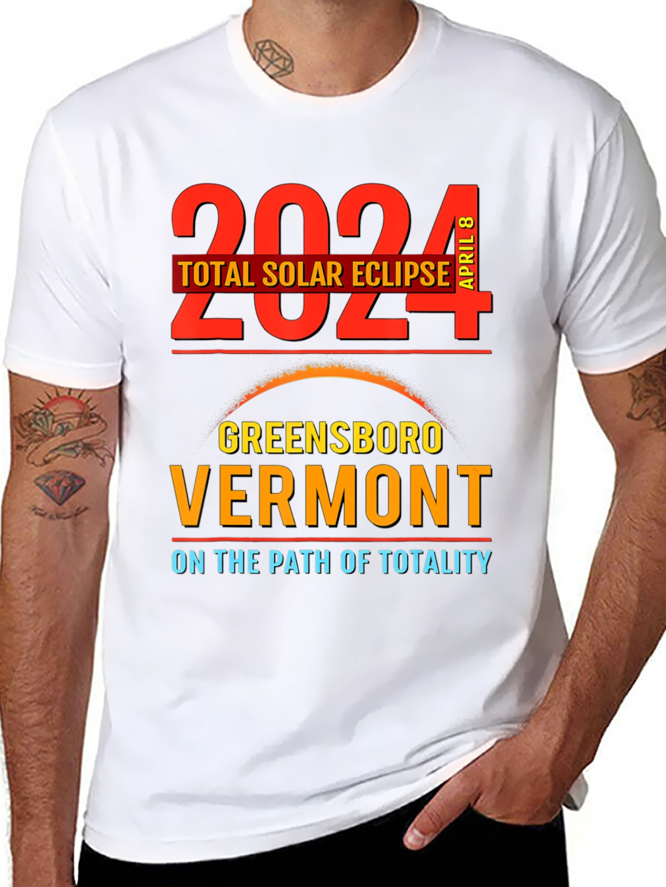 2024 Total Solar Eclipse Greensboro Vermont T-Shirt