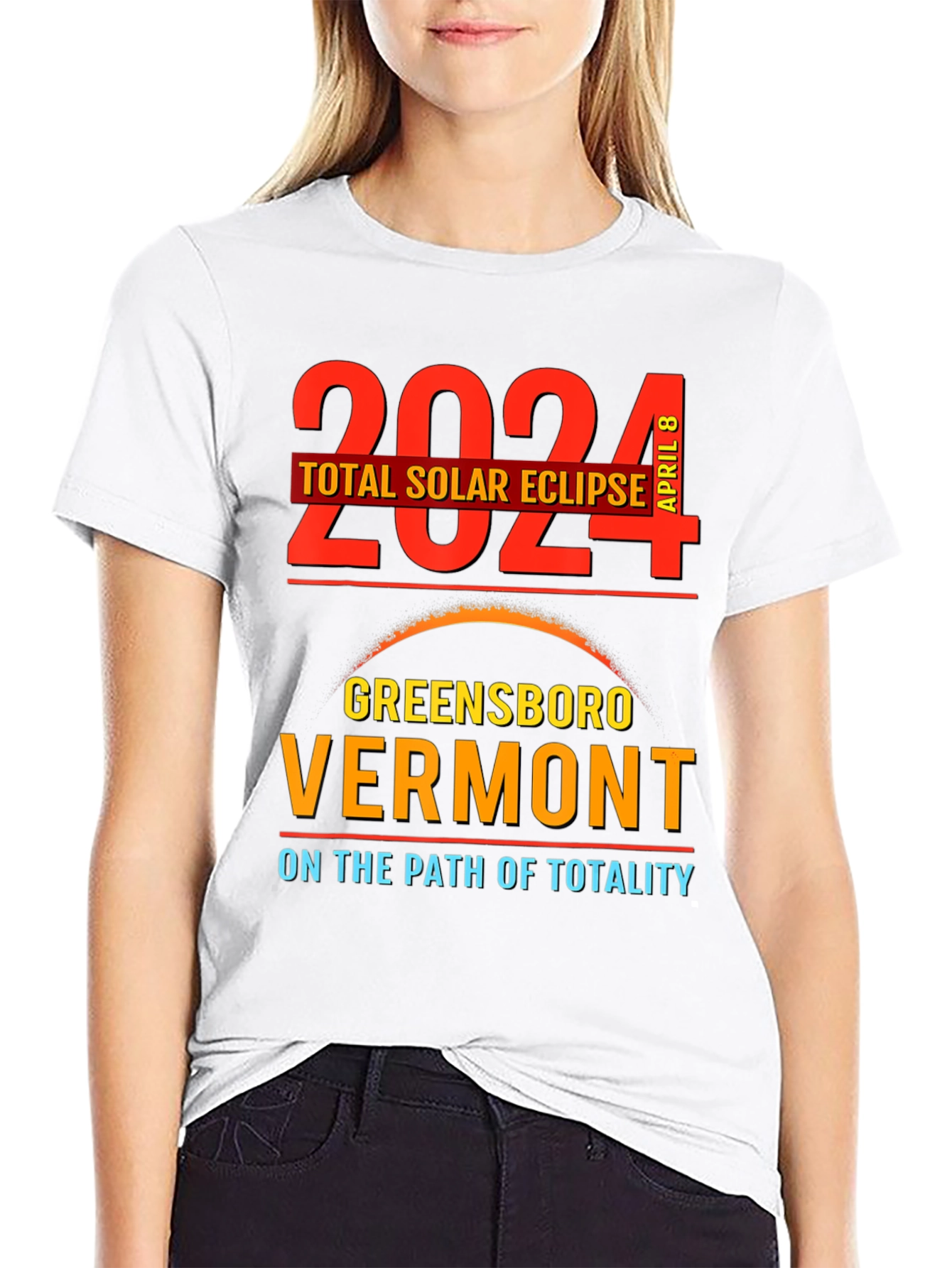 2024 Total Solar Eclipse Greensboro Vermont T-Shirt