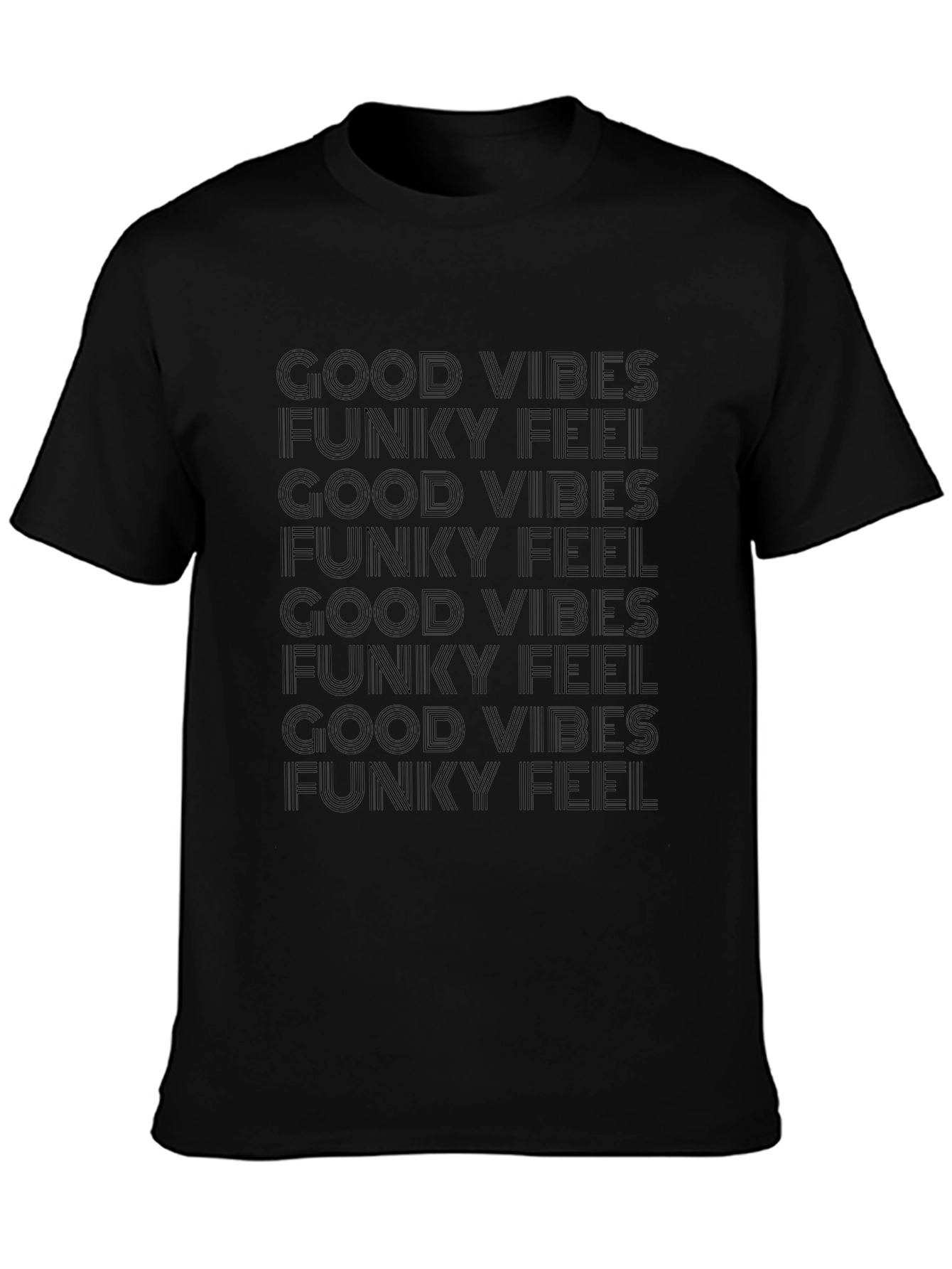 Good Vibes Funky Feel Black T-Shirt