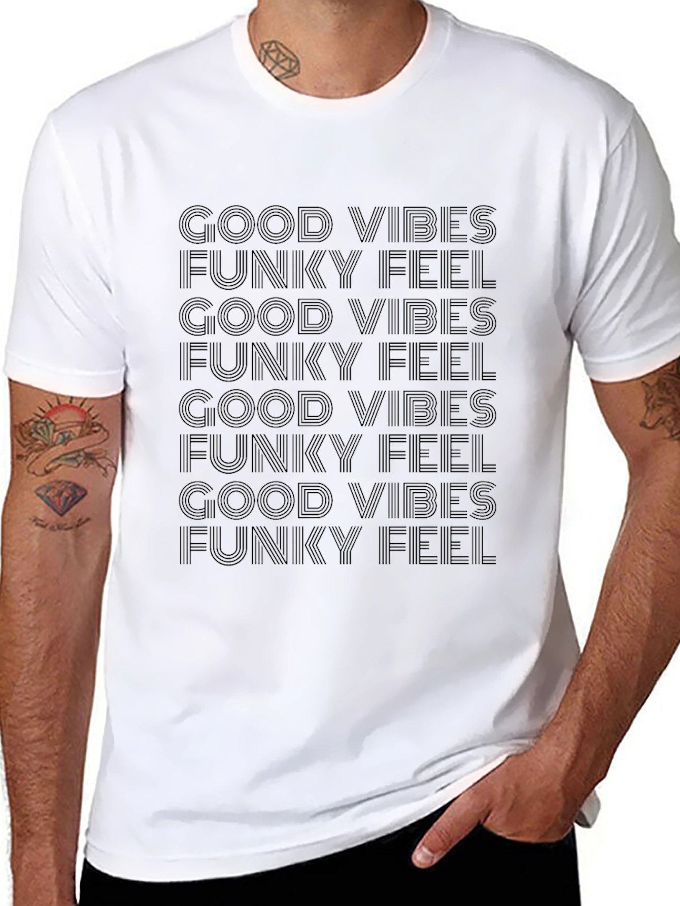 Good Vibes Funky Feel Black T-Shirt