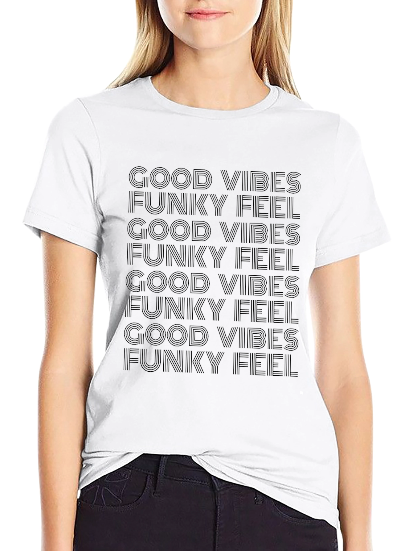 Good Vibes Funky Feel Black T-Shirt