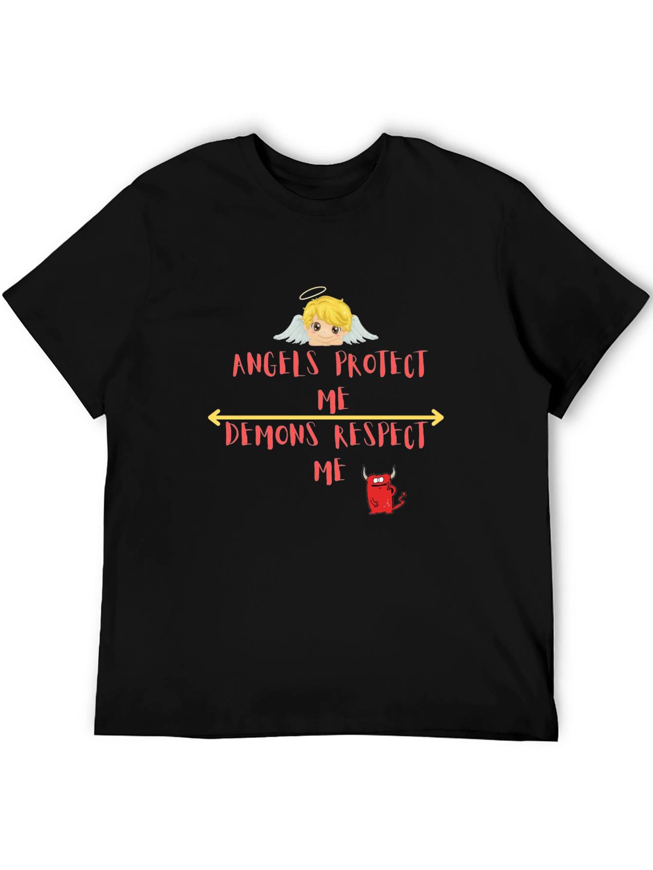Angels Protect Demons Respect Graphic T-Shirt