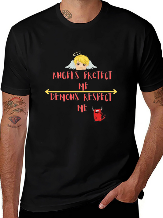 Angels Protect Demons Respect Graphic T-Shirt