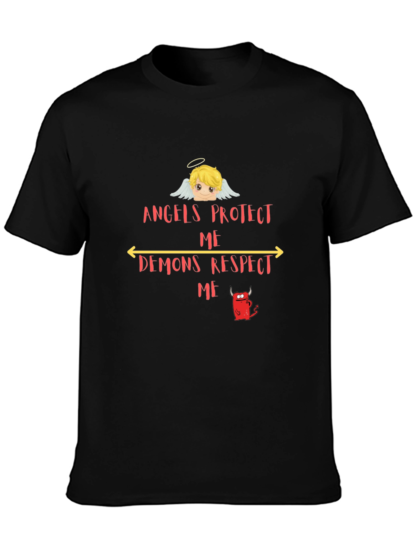 Angels Protect Demons Respect Graphic T-Shirt