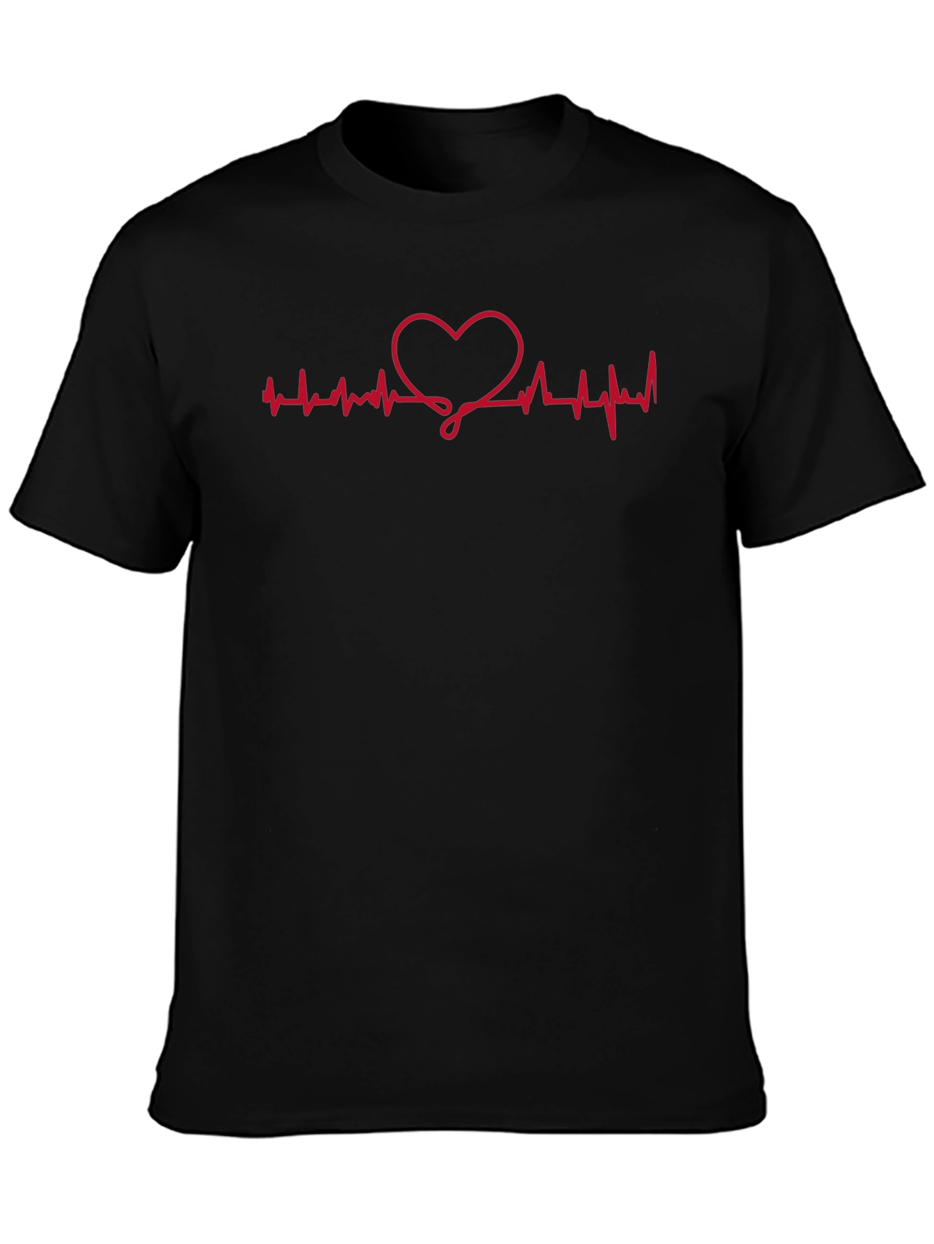 Heartbeat Heart Graphic Tee - Black