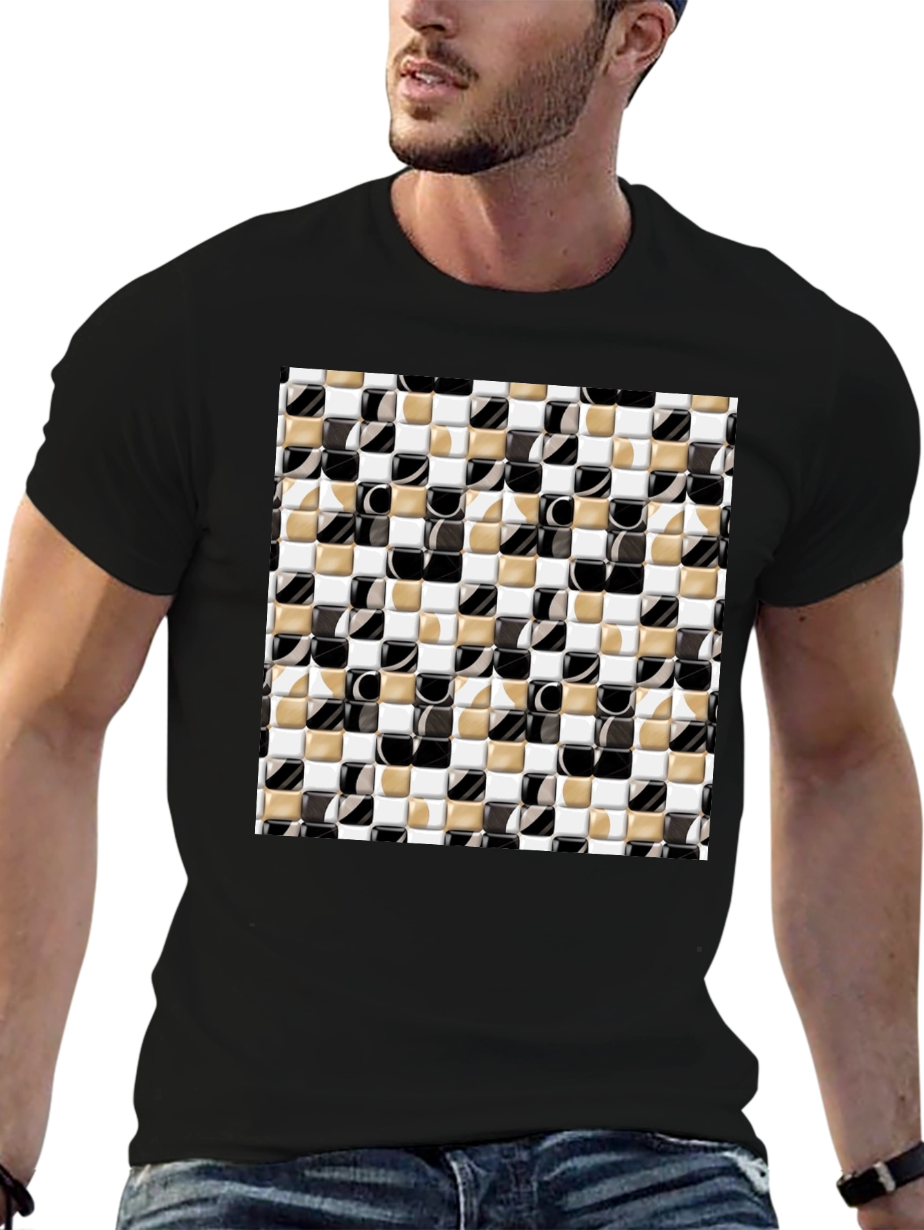 Geometric Tile Pattern T-Shirt