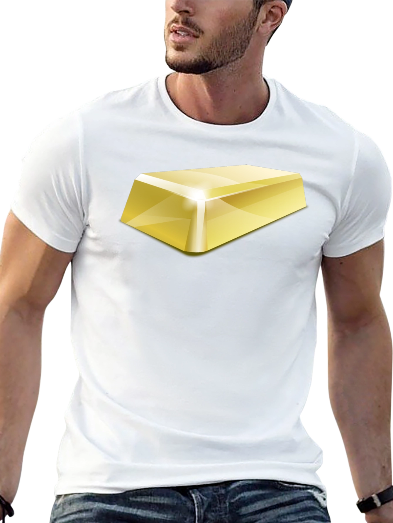 Gold Bar Graphic T-Shirt - Bold & Stylish