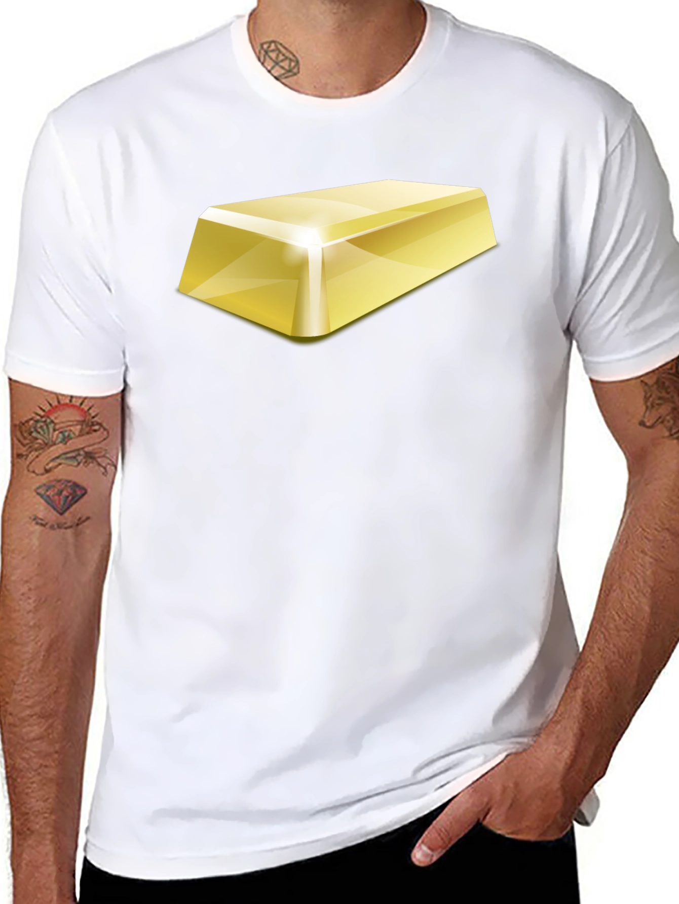 Gold Bar Graphic T-Shirt - Bold & Stylish