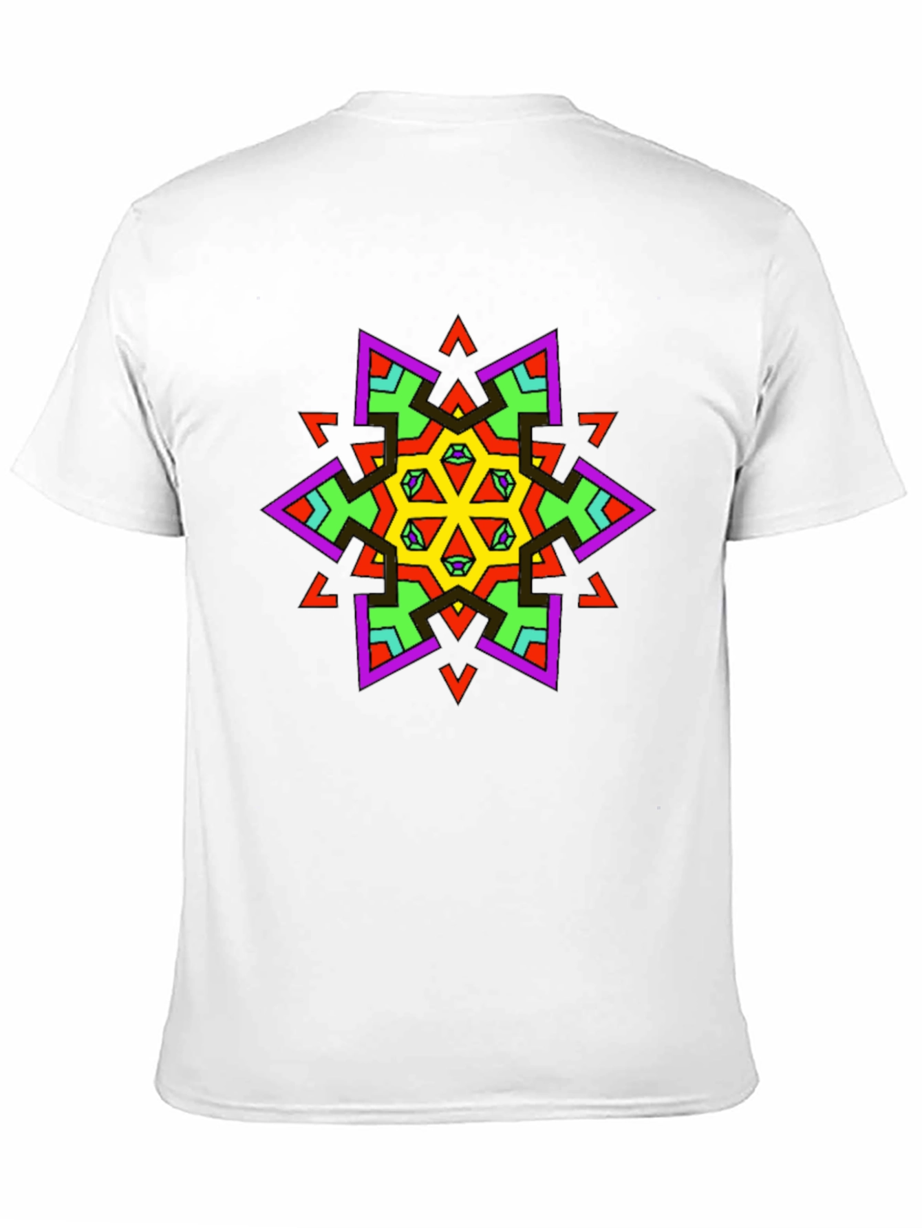 Geometric Mandala Graphic Tee - Stylish Black T-Shirt