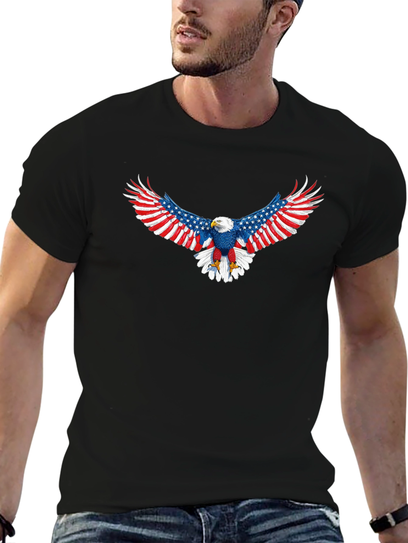 American Flag Eagle Graphic T-Shirt