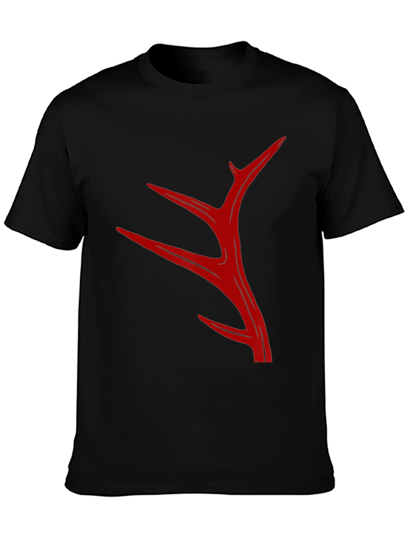 Abstract Antler Graphic T-Shirt - Black