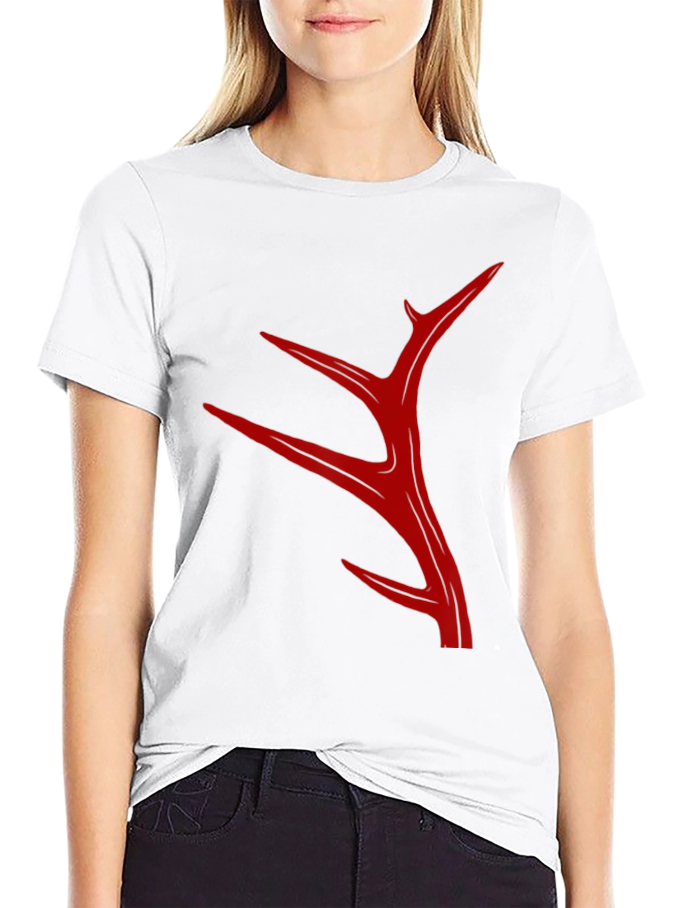 Abstract Antler Graphic T-Shirt - Black