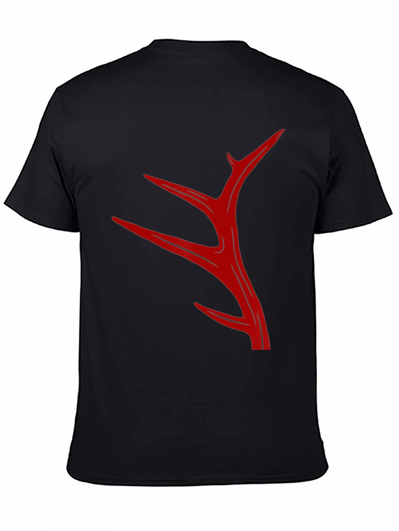 Abstract Antler Graphic T-Shirt - Black