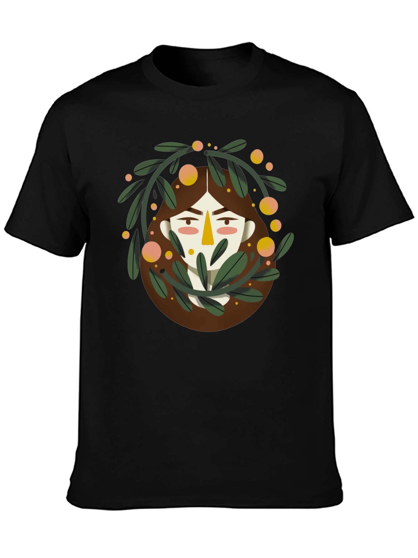 Artistic Graphic Print Black T-Shirt