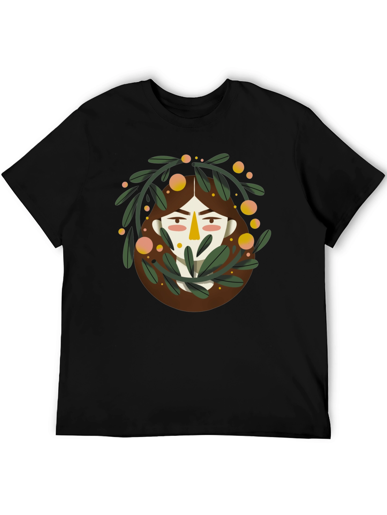 Artistic Graphic Print Black T-Shirt