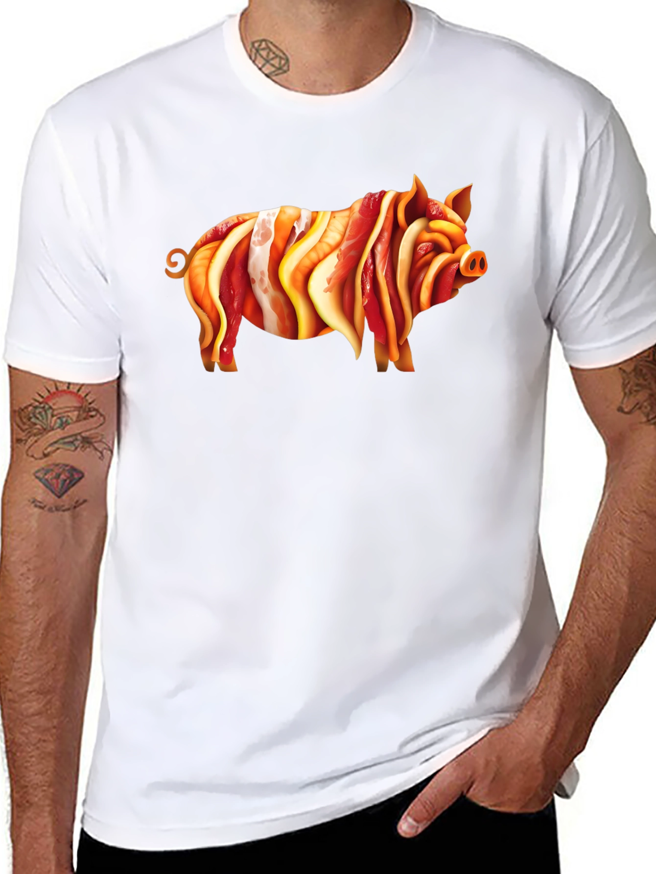 Bacon Pig Graphic Tee - Unique Foodie T-Shirt