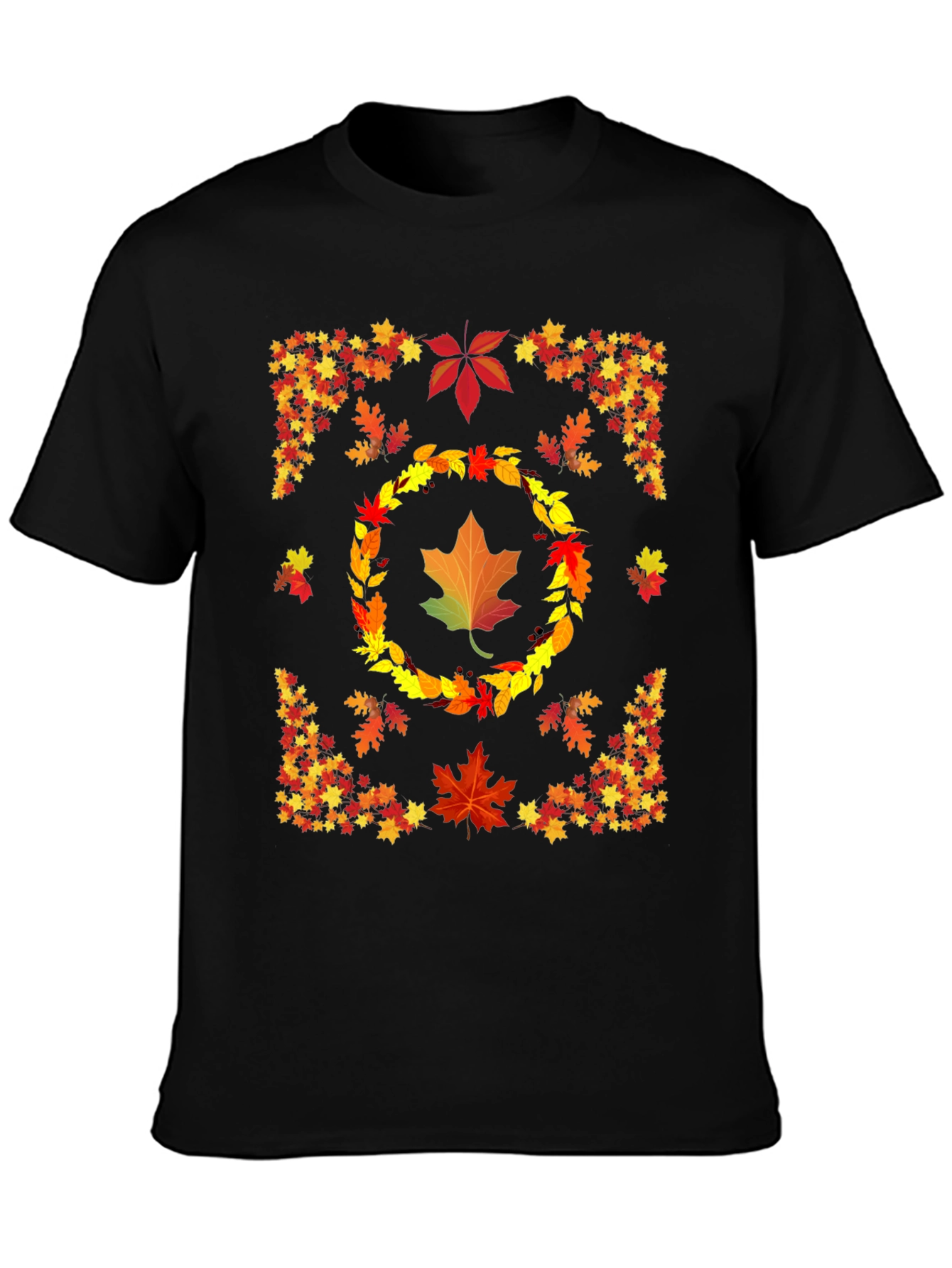 Autumn Leaves Graphic T-Shirt Fall Season Design