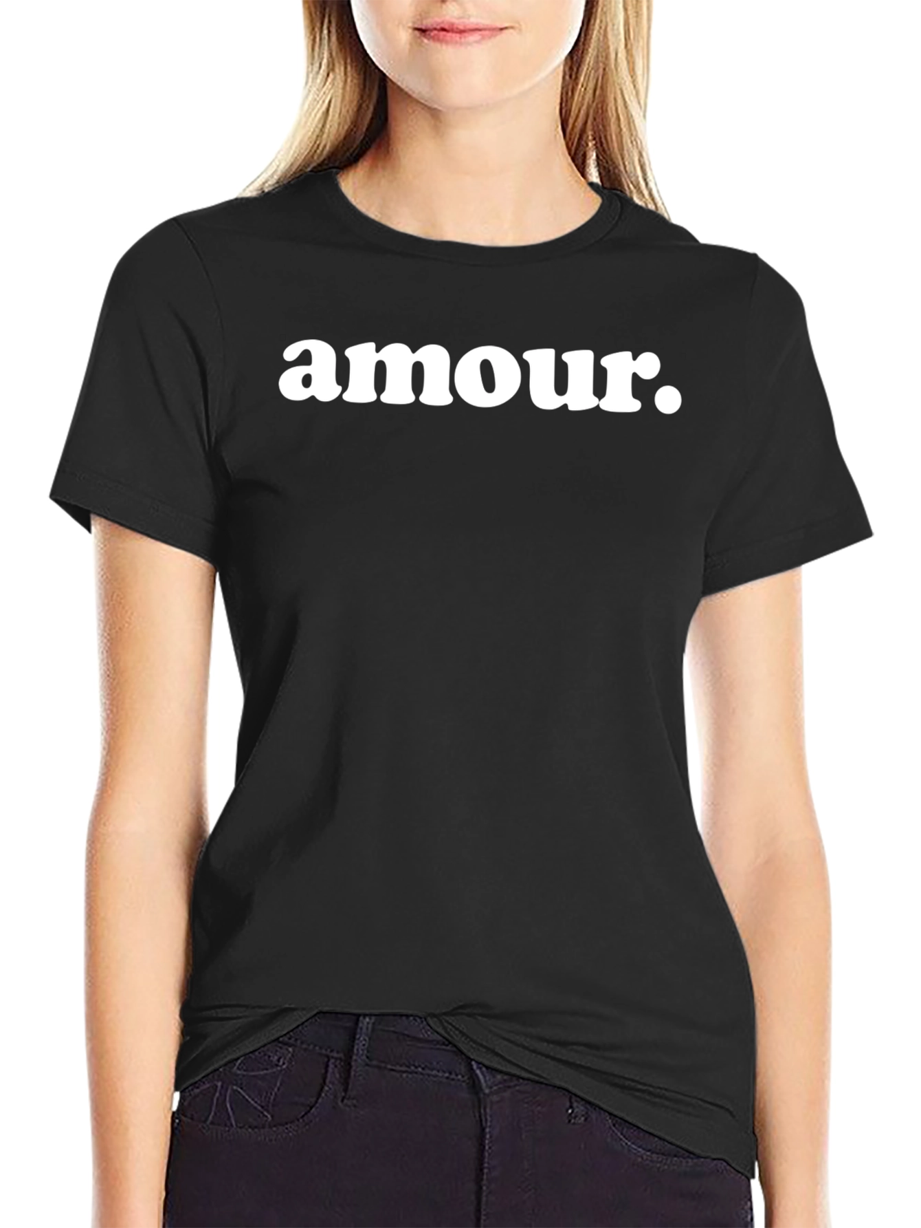 Amour Graphic Tee - Stylish Black Cotton T-Shirt