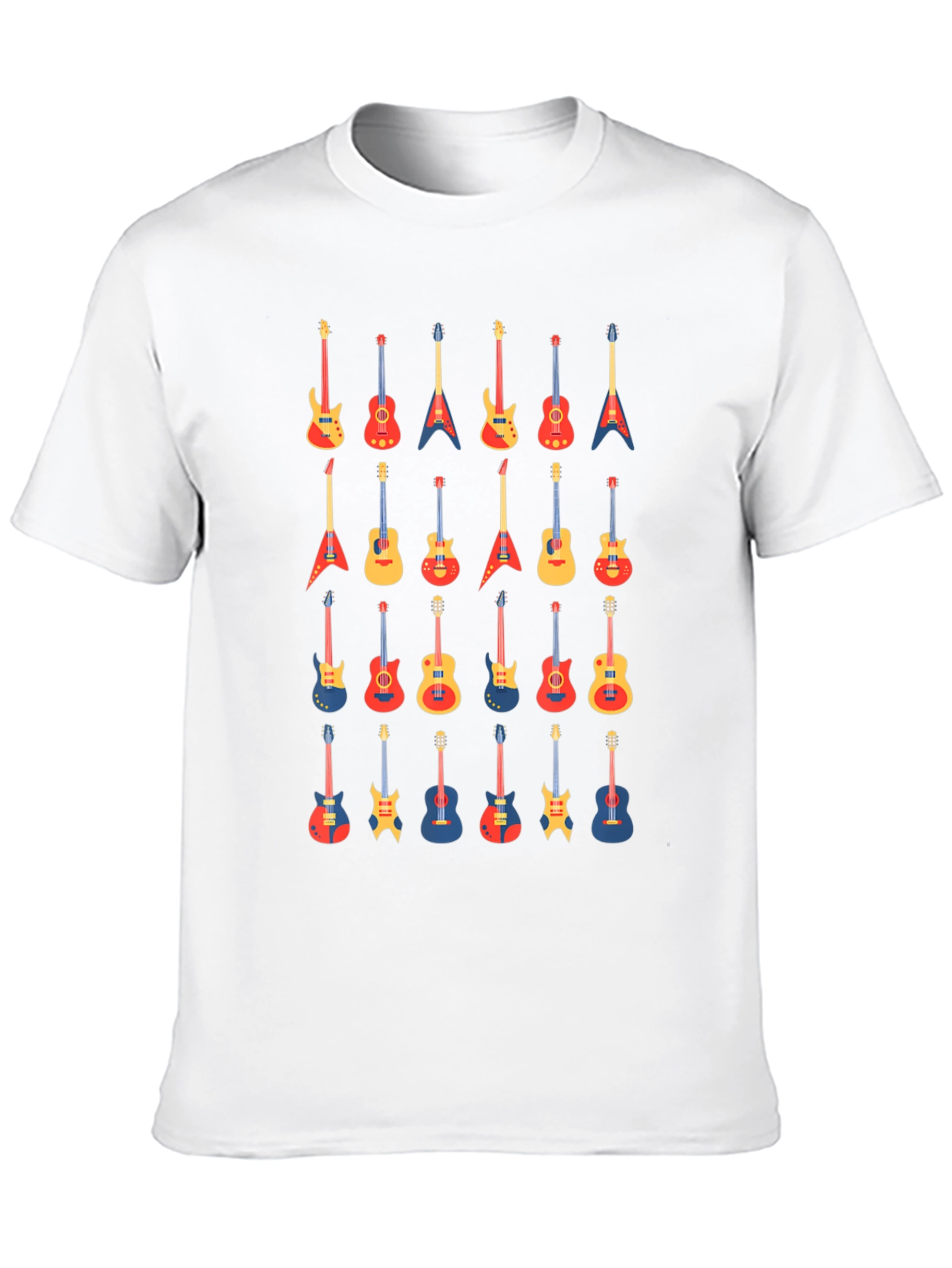 Guitar Pattern Tee - Music Lover T-Shirt