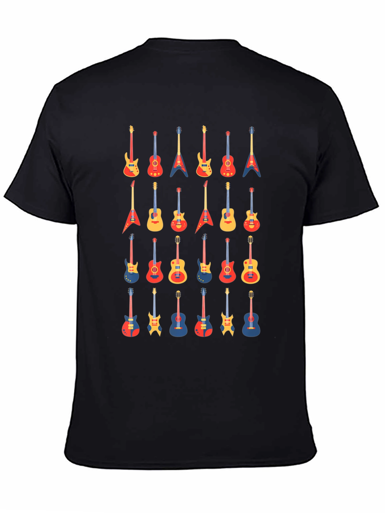 Guitar Pattern Tee - Music Lover T-Shirt