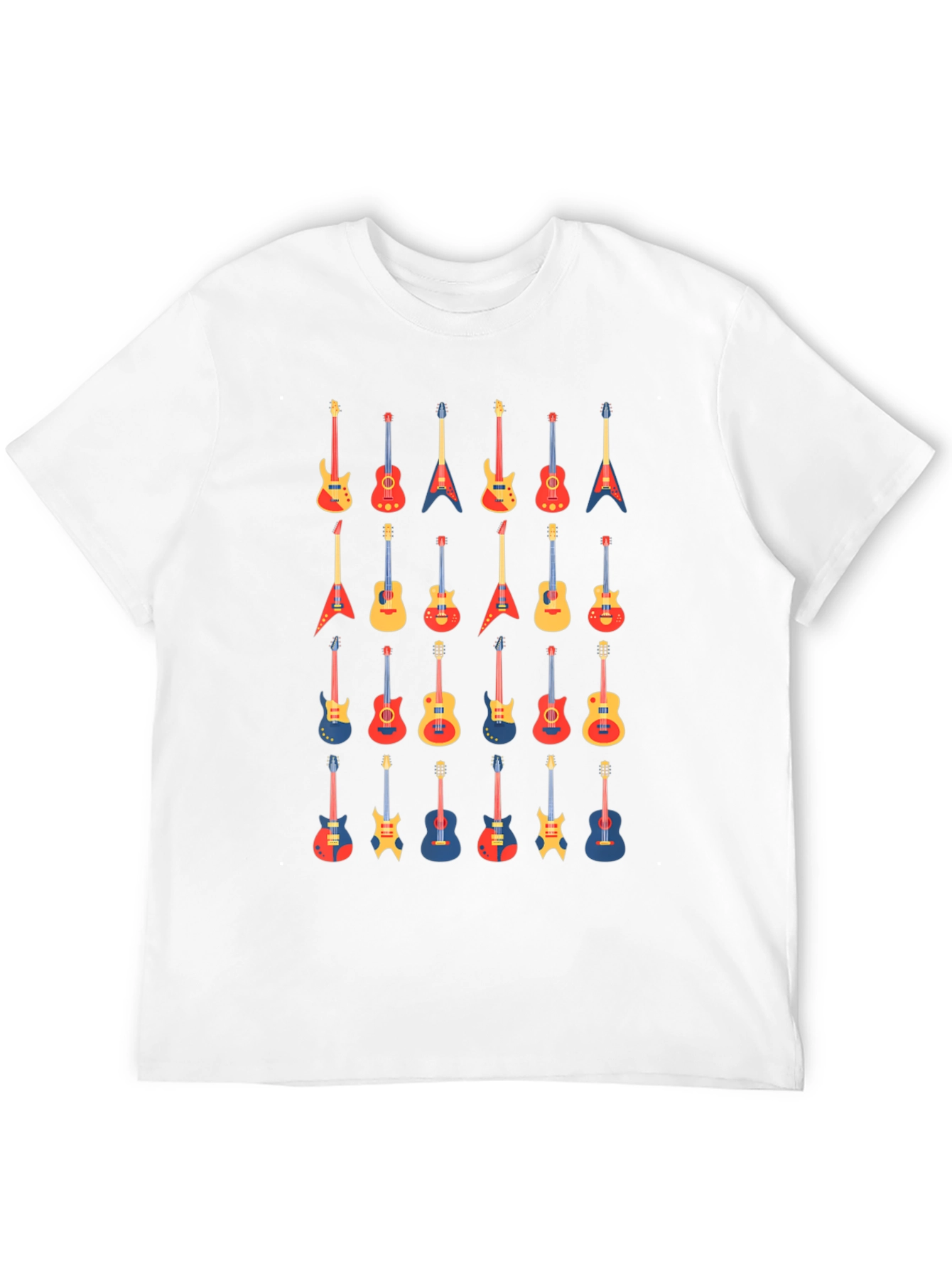 Guitar Pattern Tee - Music Lover T-Shirt