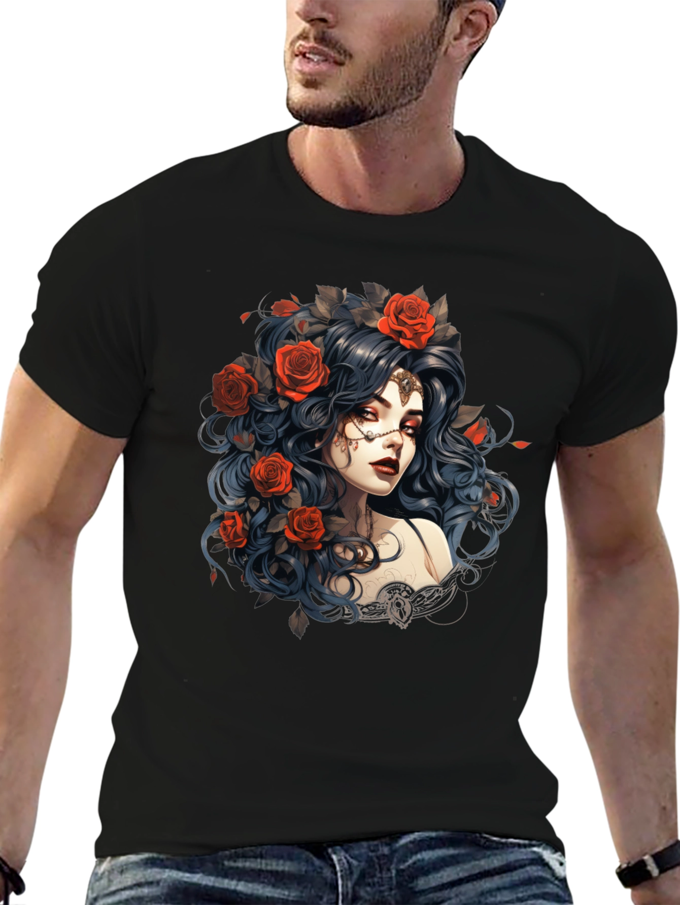 Gothic Rose Queen Graphic T-Shirt