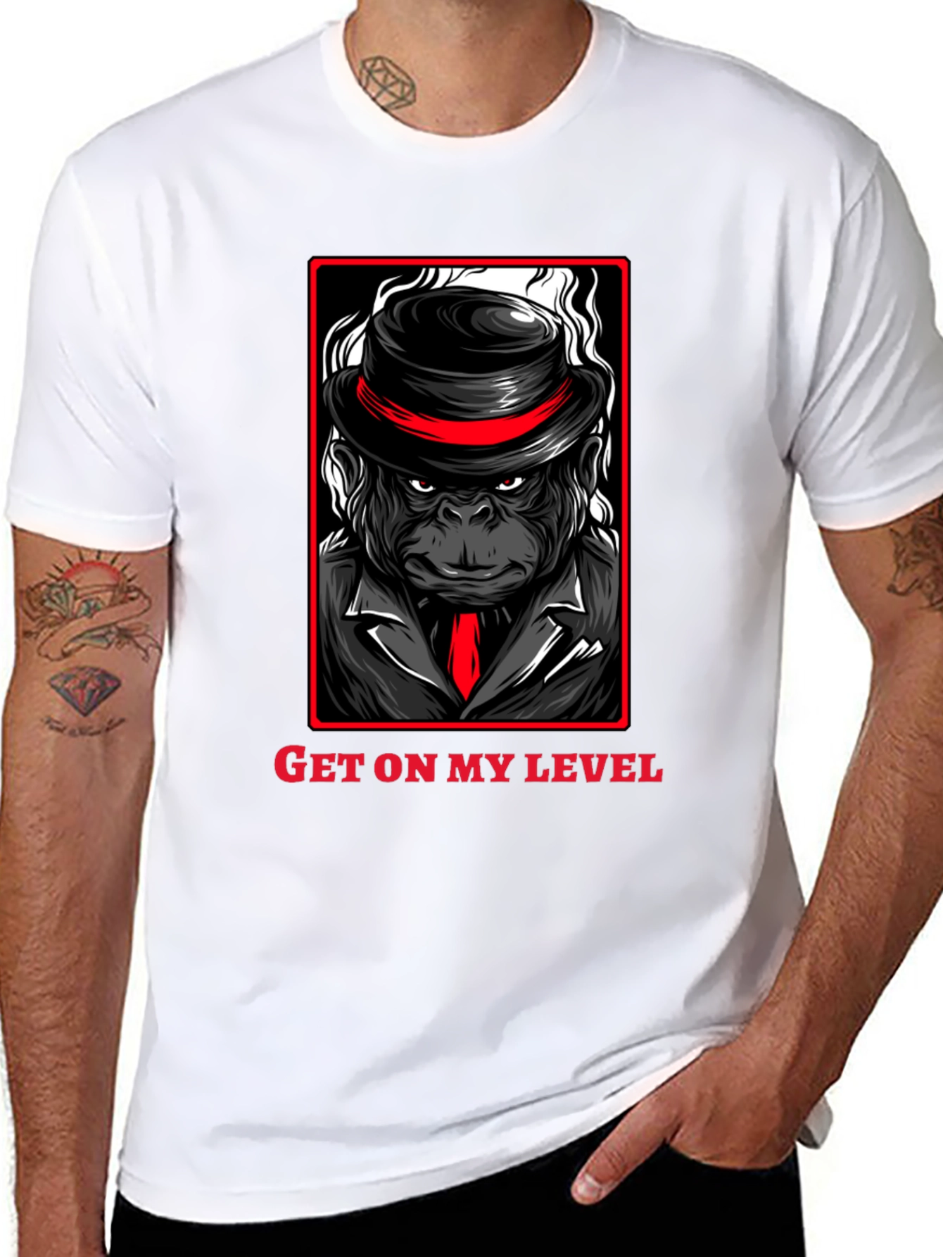 Get on my Level Gorilla T-Shirt - Black