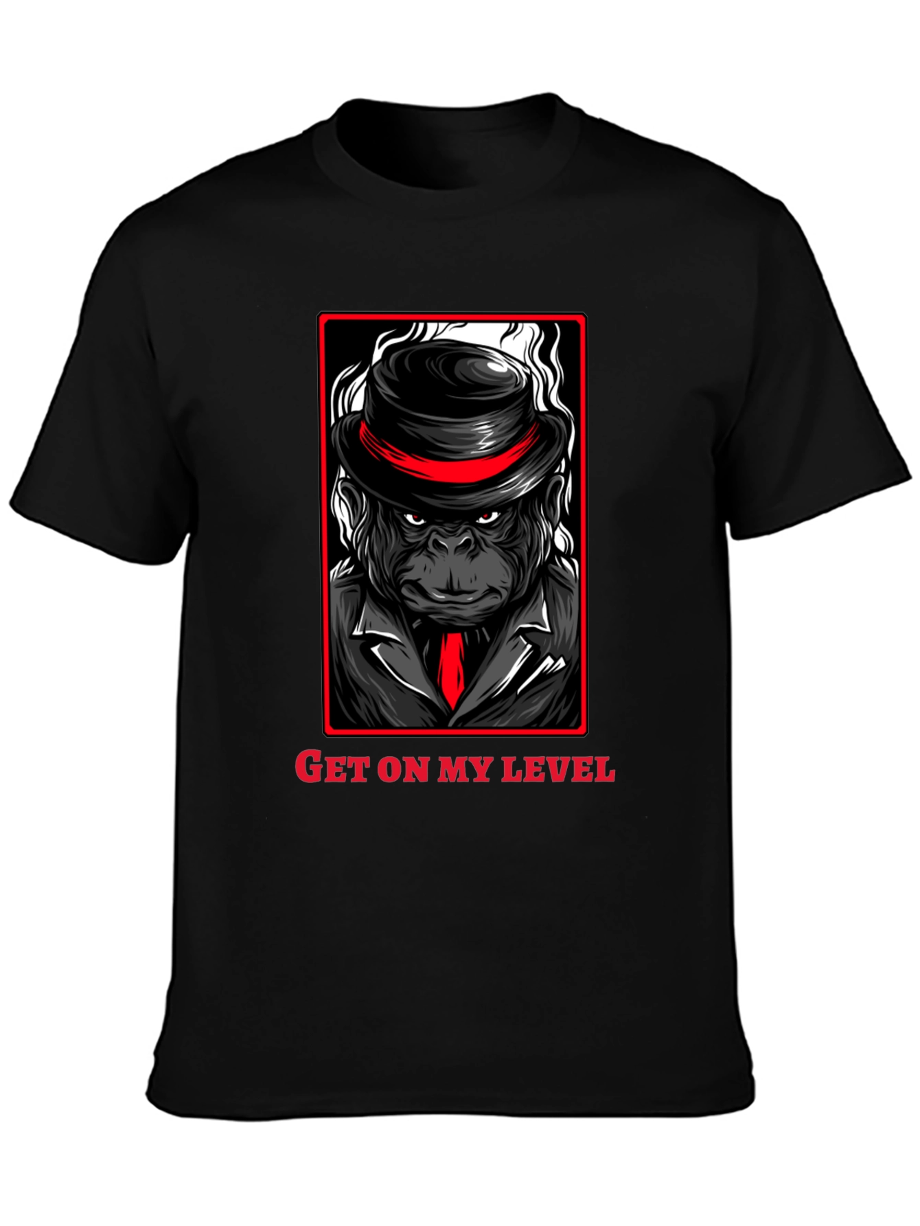 Get on my Level Gorilla T-Shirt - Black