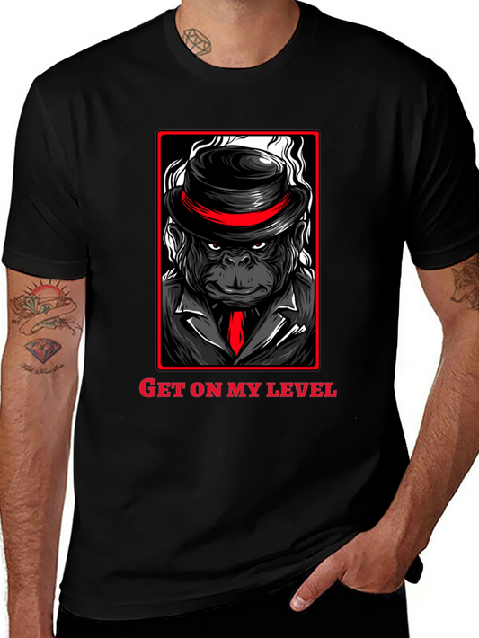 Get on my Level Gorilla T-Shirt - Black