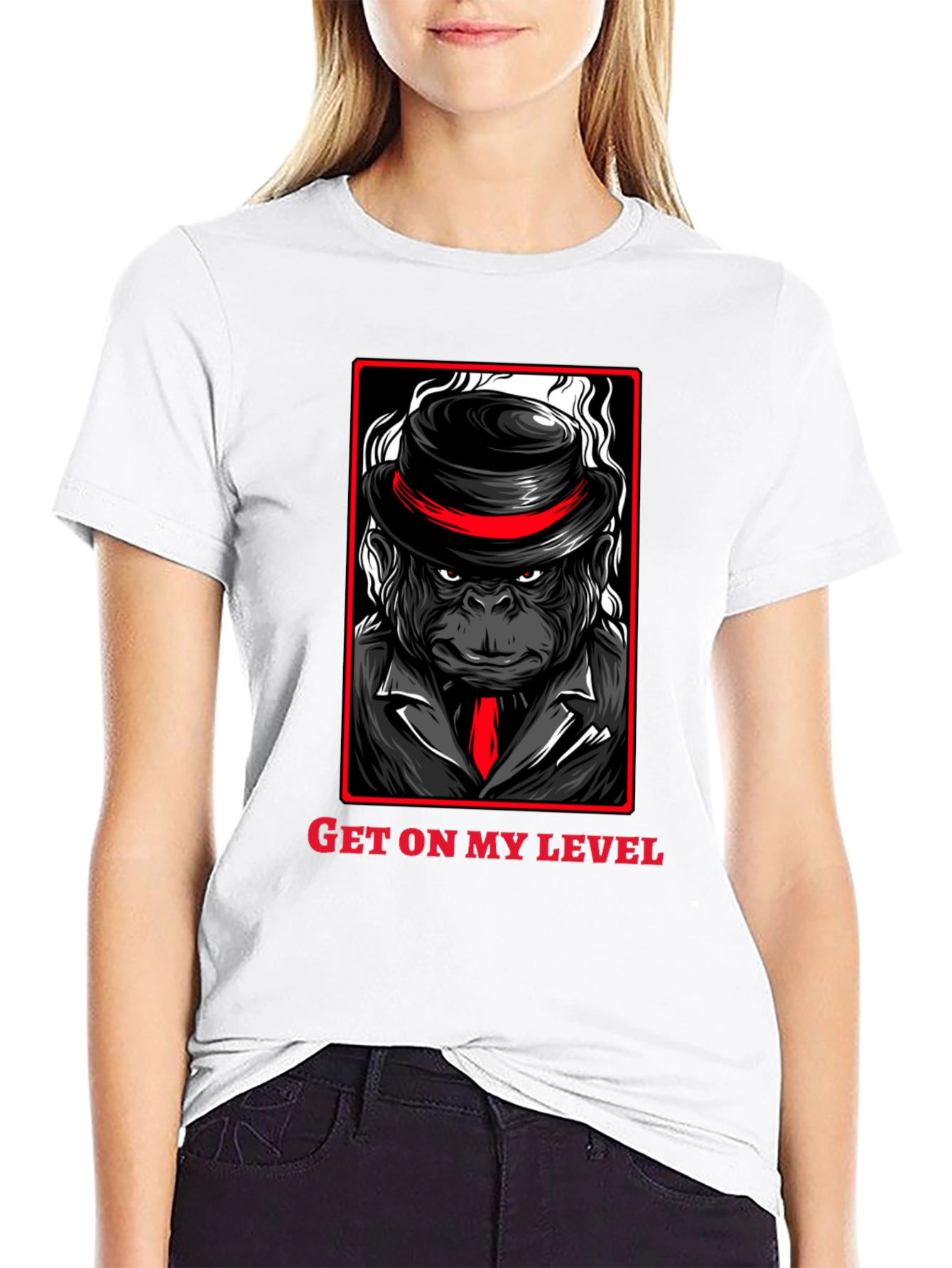 Get on my Level Gorilla T-Shirt - Black