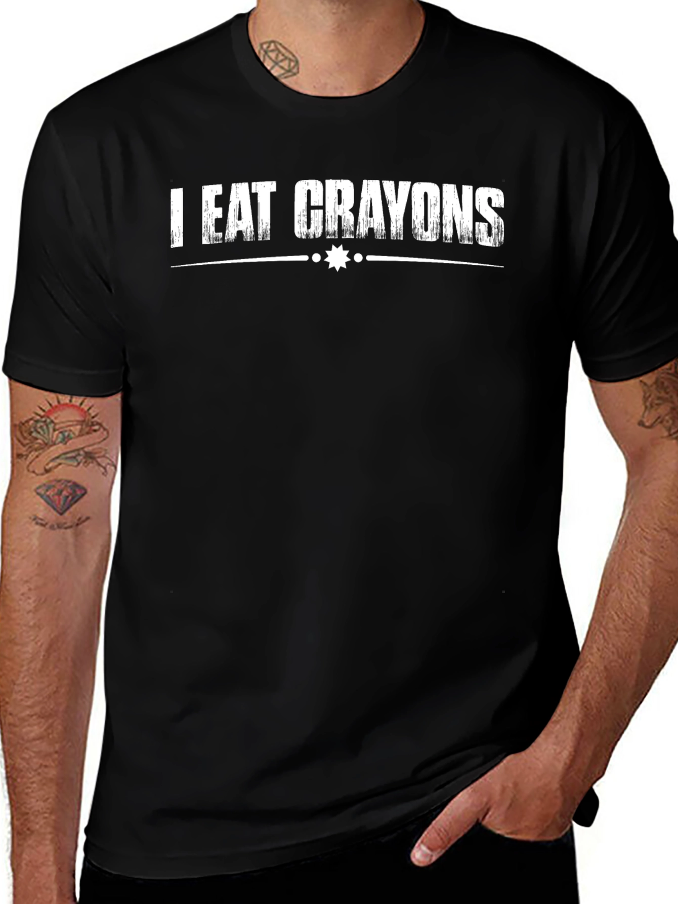 I Eat Crayons Graphic Tee - Black