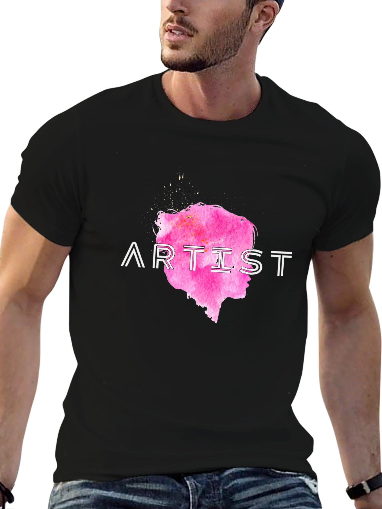 Artist Tee - Pink Silhouette Graphic T-Shirt